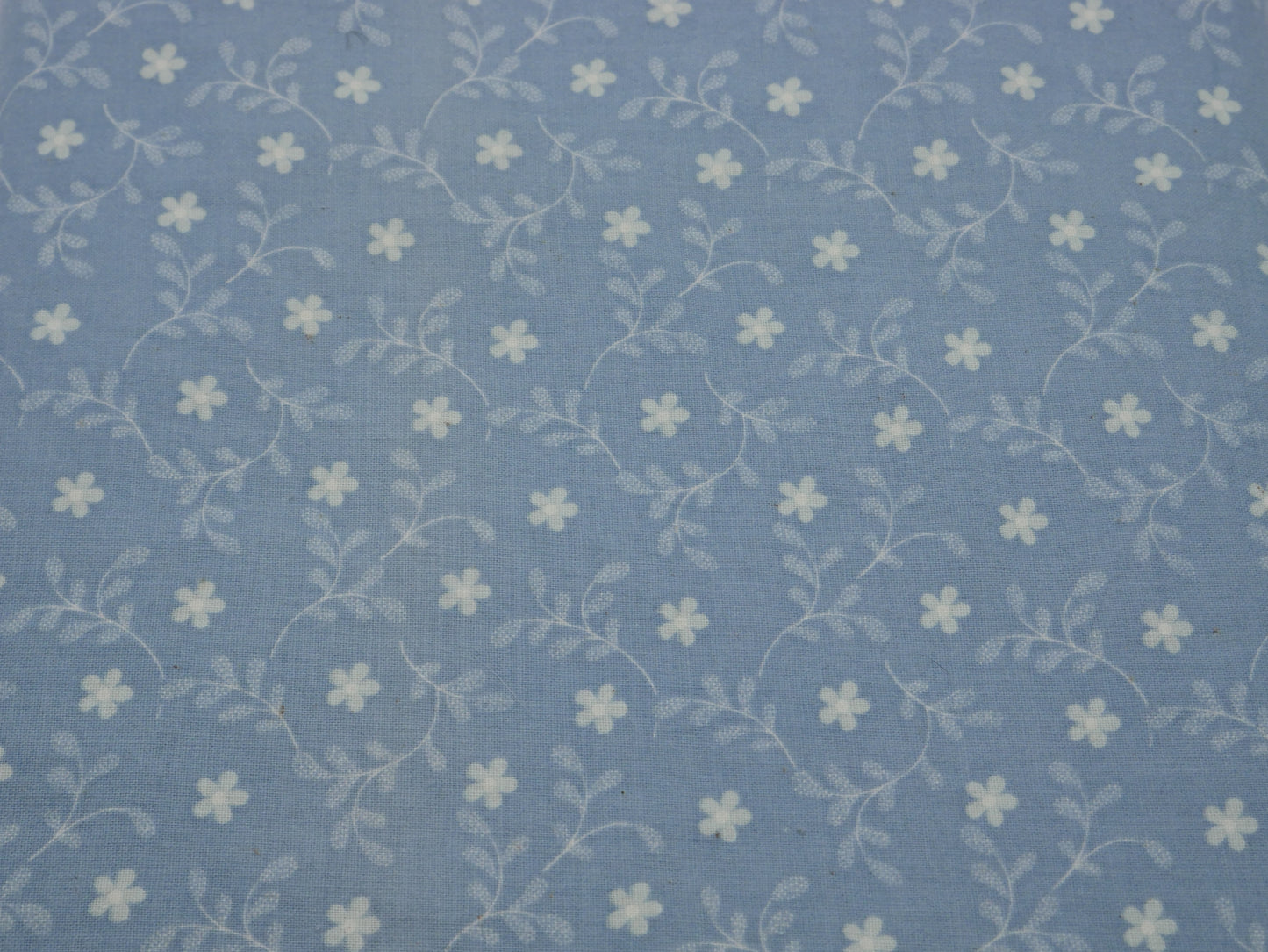 2 ⅞ Yards - Concord Fabrics, Blue and White Flowers