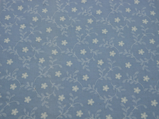 2 ⅞ Yards - Concord Fabrics, Blue and White Flowers