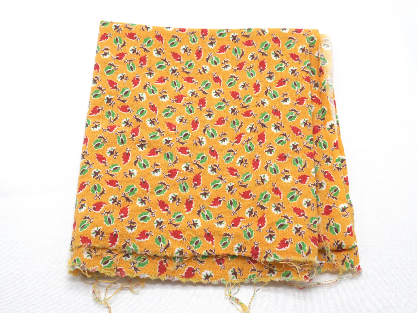 Yellow Fabric with Leaves