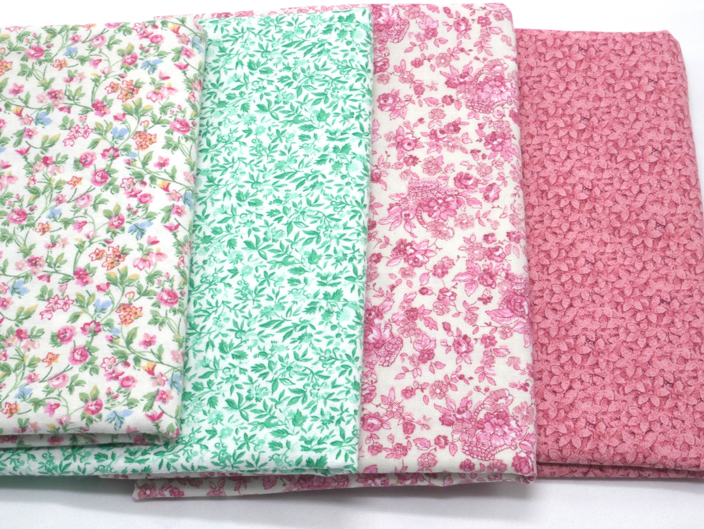 Spring Cotton Bundle - ½ Yard Pink & Green Florals