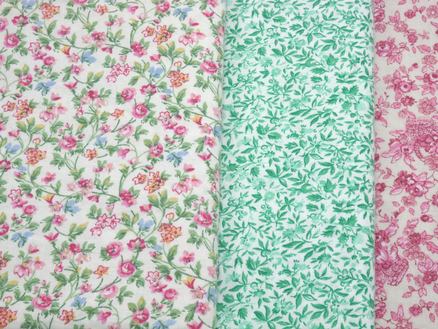 Spring Cotton Bundle - ½ Yard Pink & Green Florals