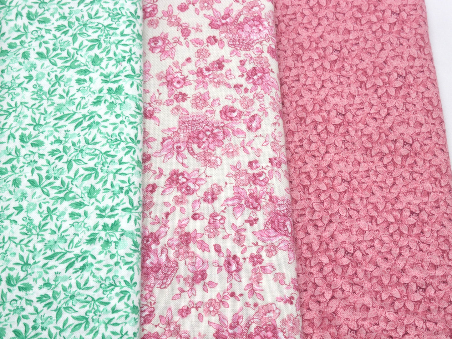 Spring Cotton Bundle - ½ Yard Pink & Green Florals