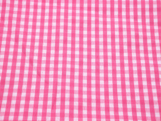 2 ¼ Yards - Pink Gingham Fabric, Medium Check