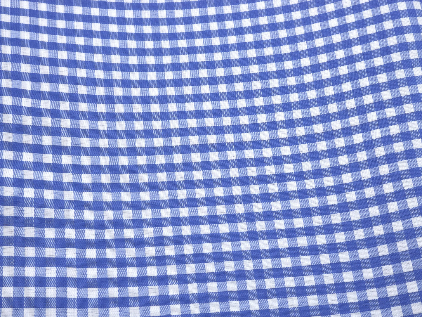 1 ⅝ Yards - Blue Gingham Fabric, Medium Check