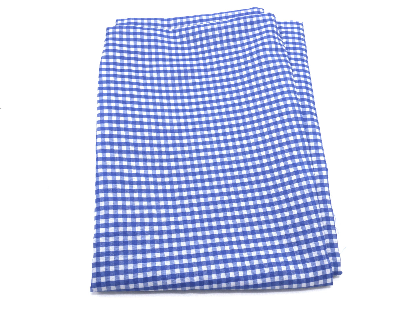 1 ⅝ Yards - Blue Gingham Fabric, Medium Check