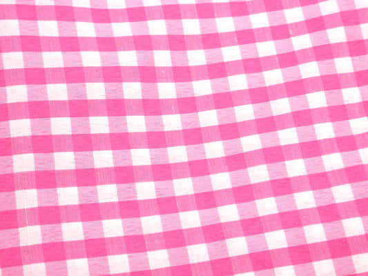 Pink Gingham Fabric, Large Check