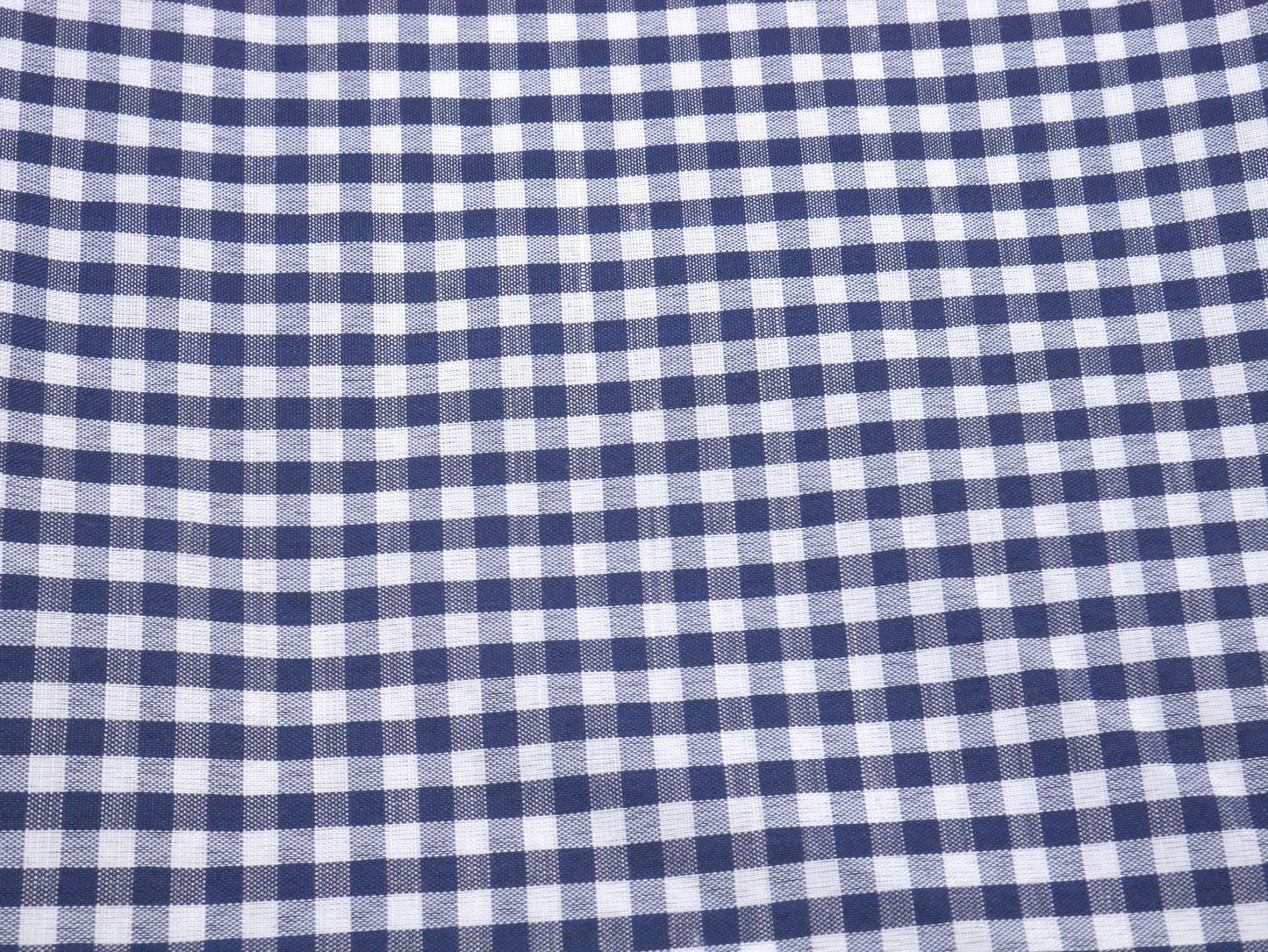 2 Yards - Navy Blue Gingham Fabric, Medium Check