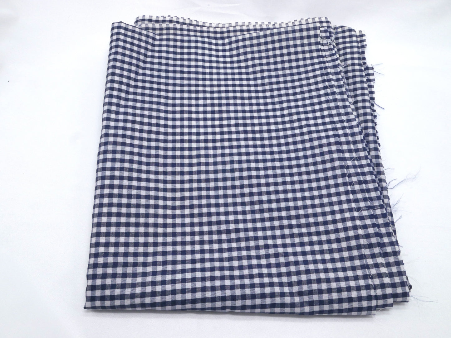 2 Yards - Navy Blue Gingham Fabric, Medium Check