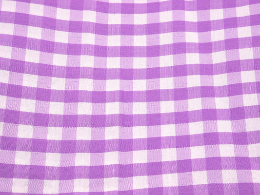 1 ¼ Yards - Purple (Lavender) Gingham Fabric, Large Check