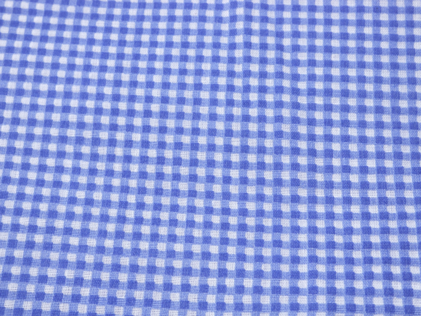 3 Yards - Blue Gingham Fabric, Small Check