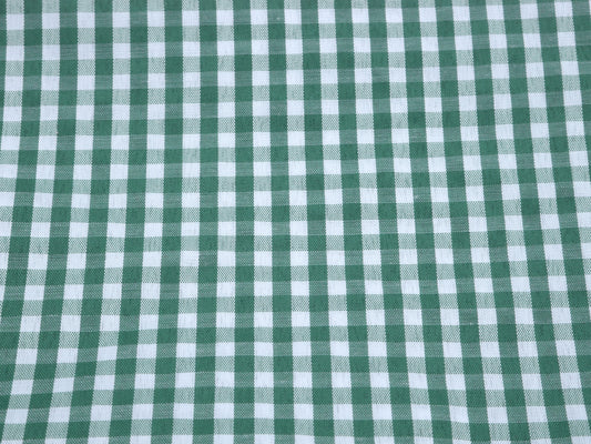 3 Yards - Hunter Green Gingham Fabric, Medium Check