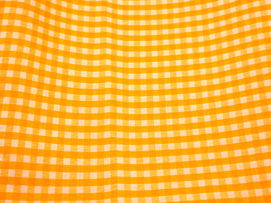 3 Yards - Golden Yellow Gingham Fabric, Medium Check