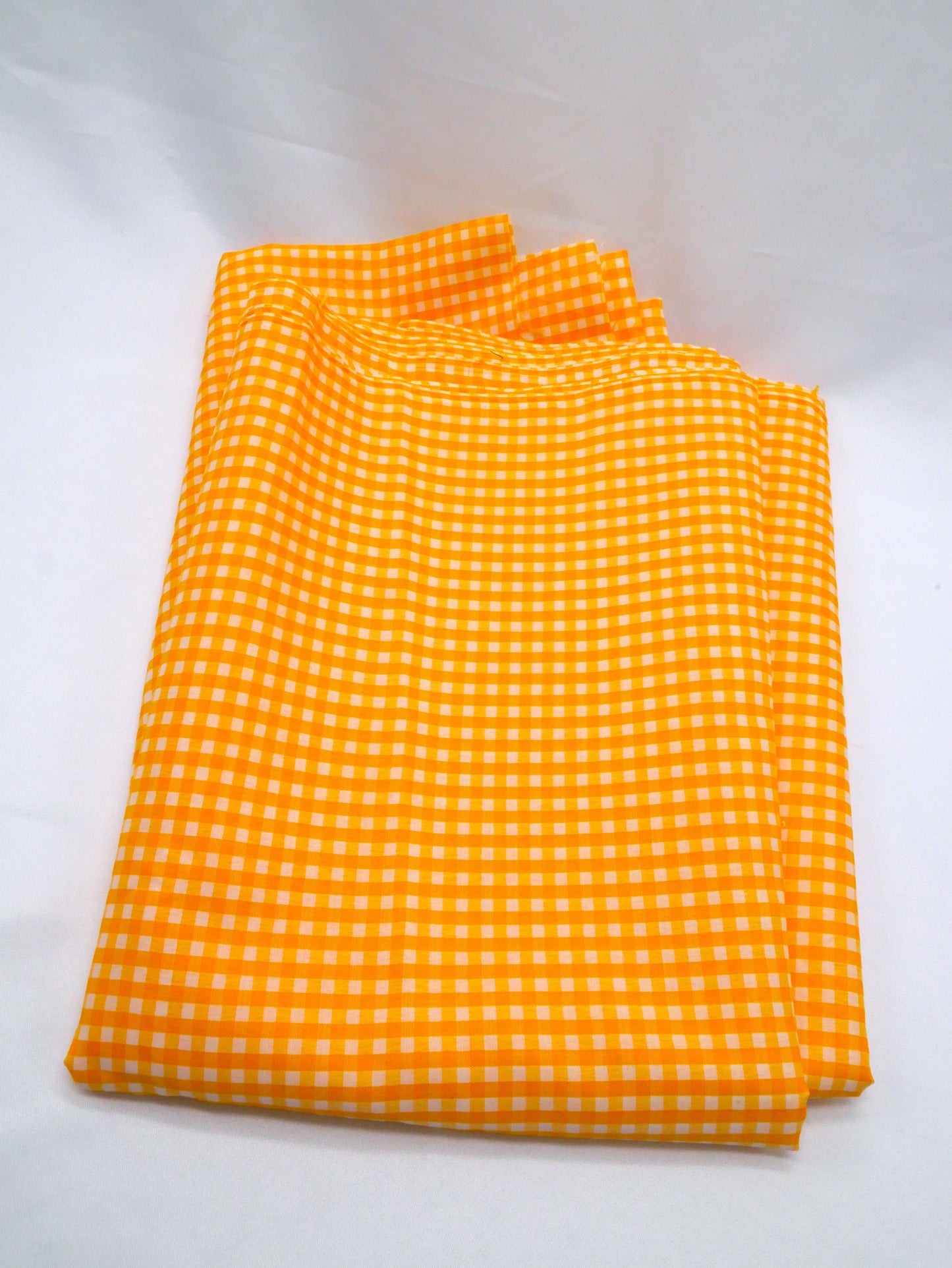 3 Yards - Golden Yellow Gingham Fabric, Medium Check