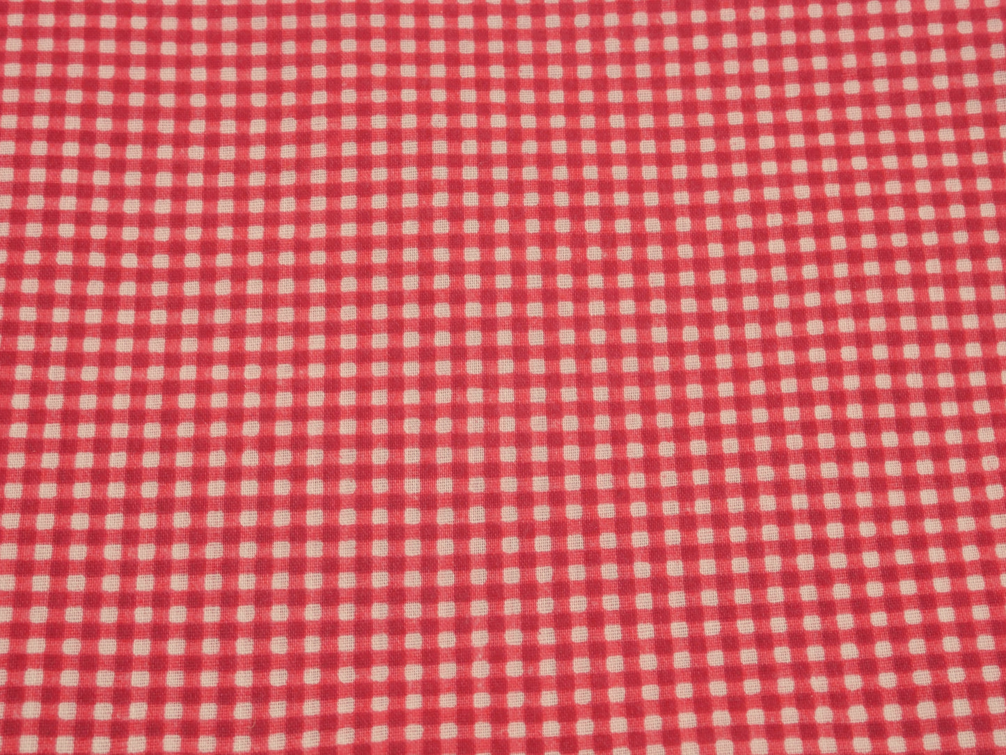 Red Gingham Fabric, Small Check