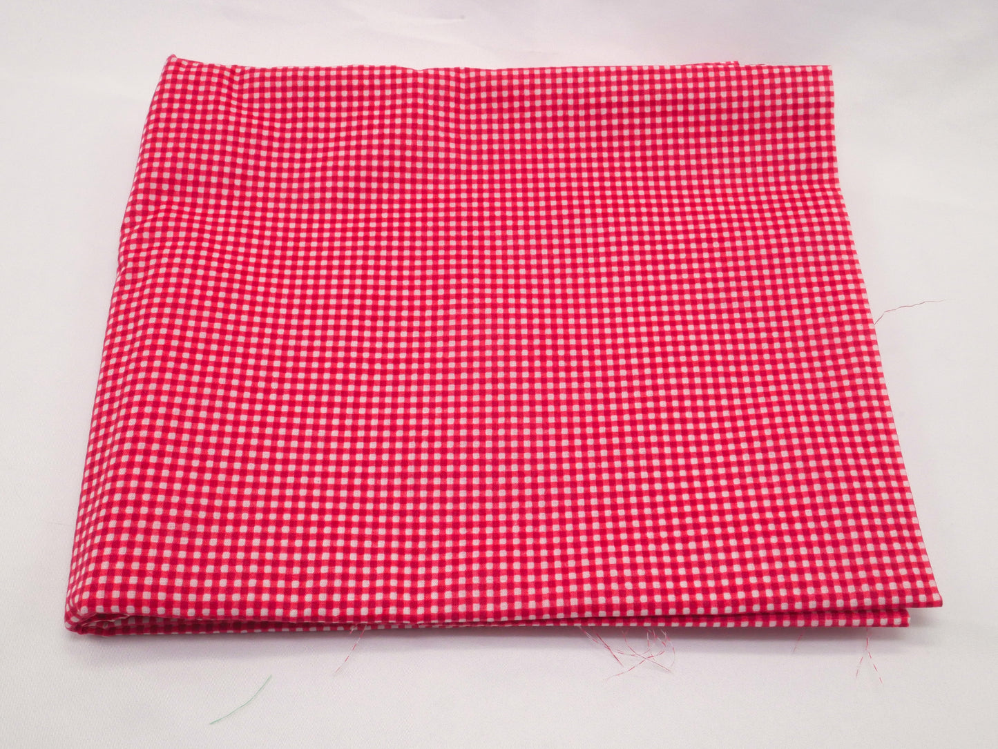 Red Gingham Fabric, Small Check