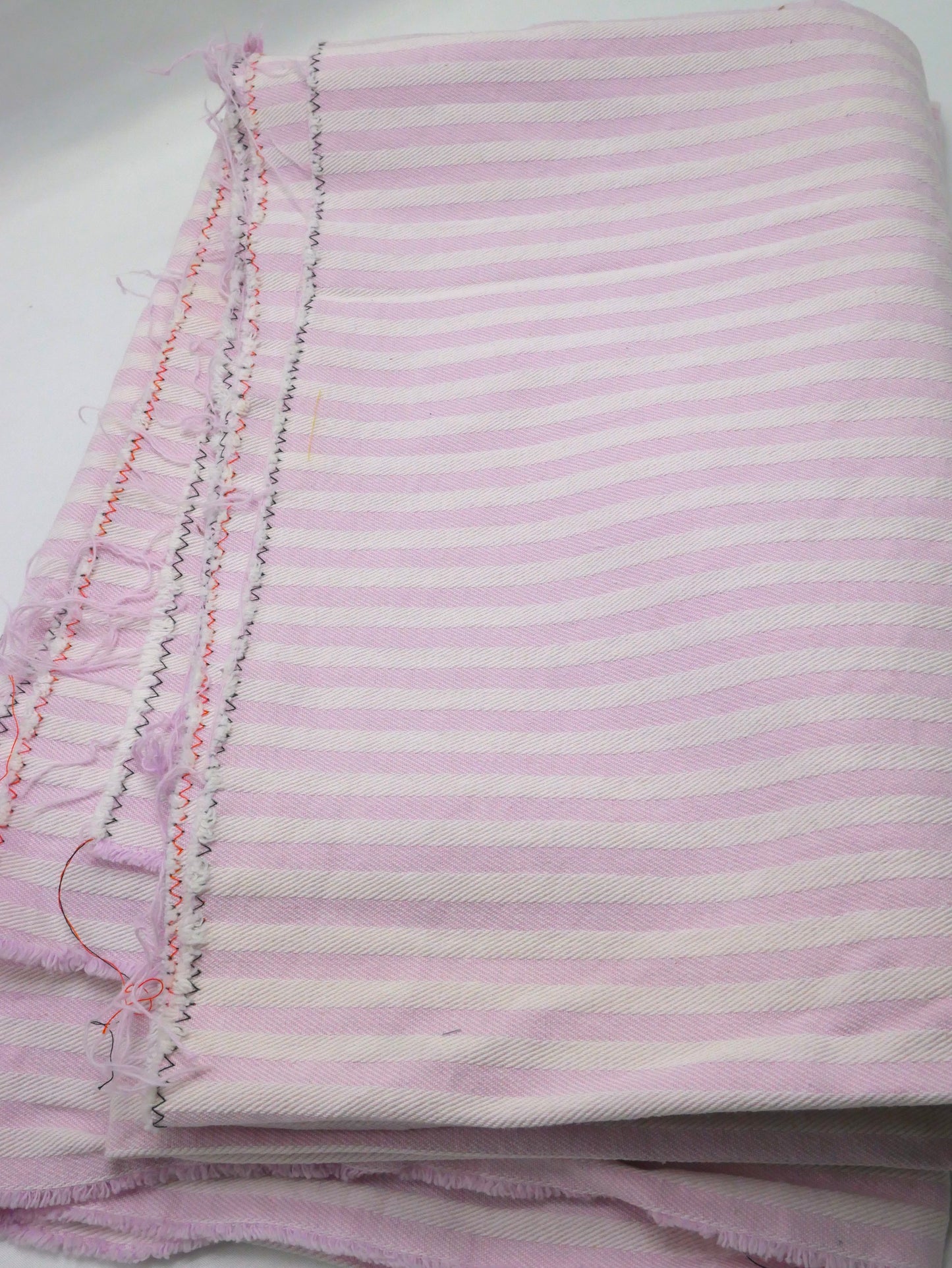 Pink & White Striped Upholstery Fabric