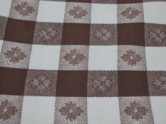 Brown Checkered Tablecloth Fabric