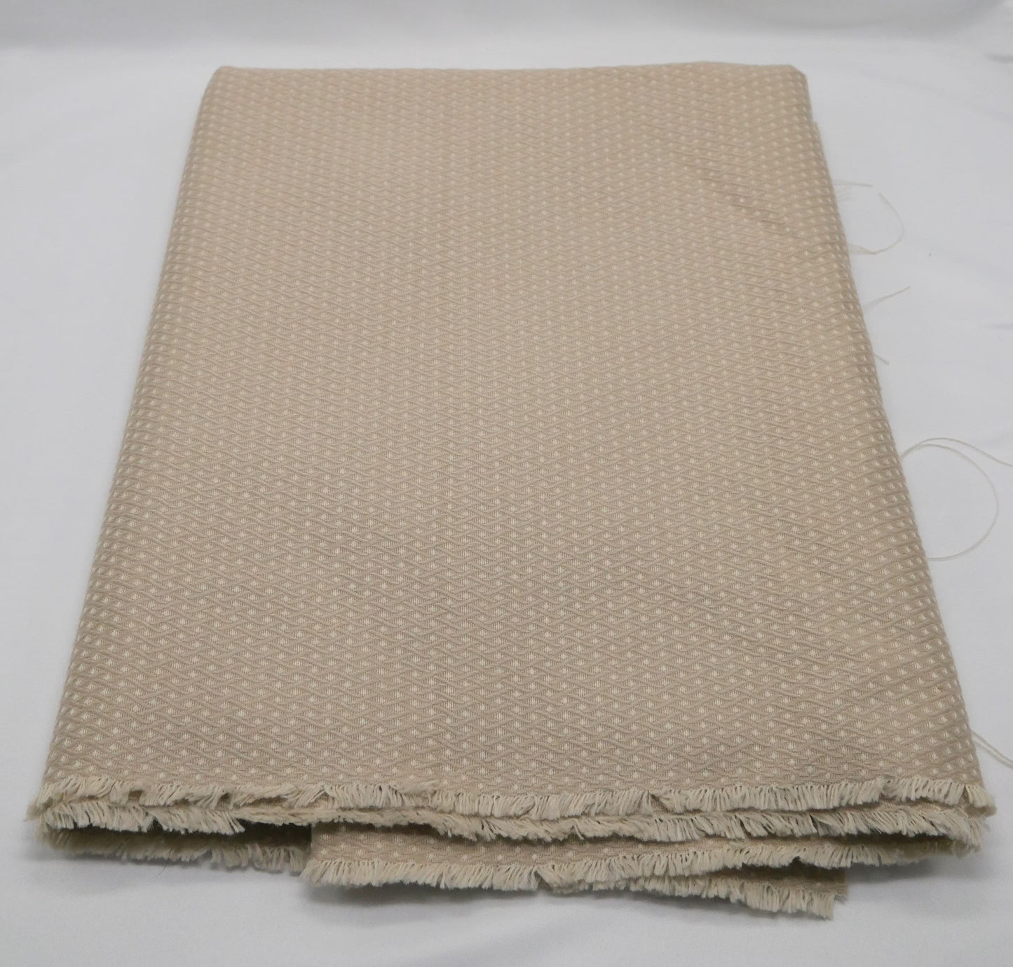 2 Yards - Beige Diamond Weave Upholstery Fabric