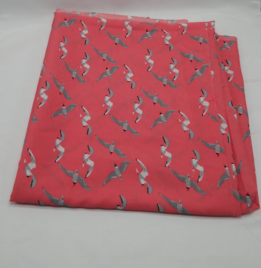 2 ½ Yards - Lightweight Fabric with Seagull Print