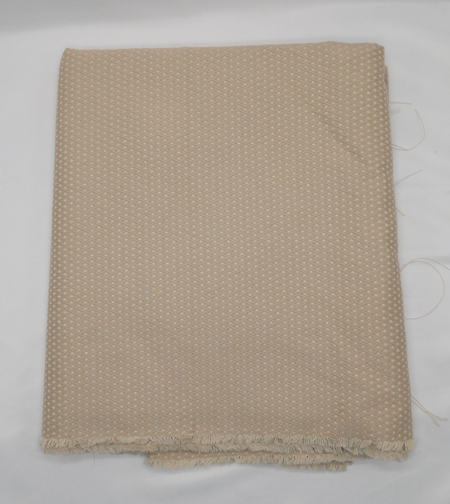 2 Yards - Beige Diamond Weave Upholstery Fabric