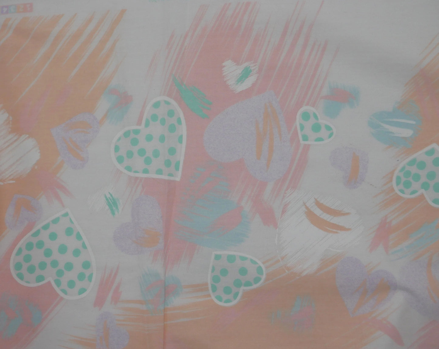 Pink and Peach Abstract Heart Print Fabric