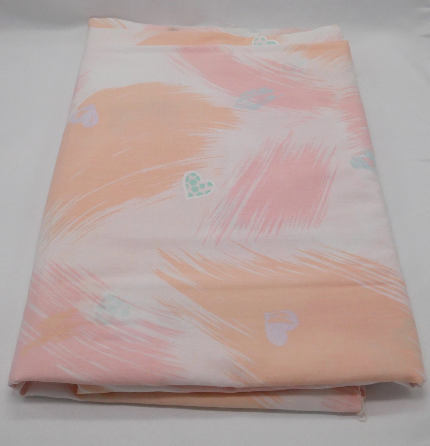 Pink and Peach Abstract Heart Print Fabric