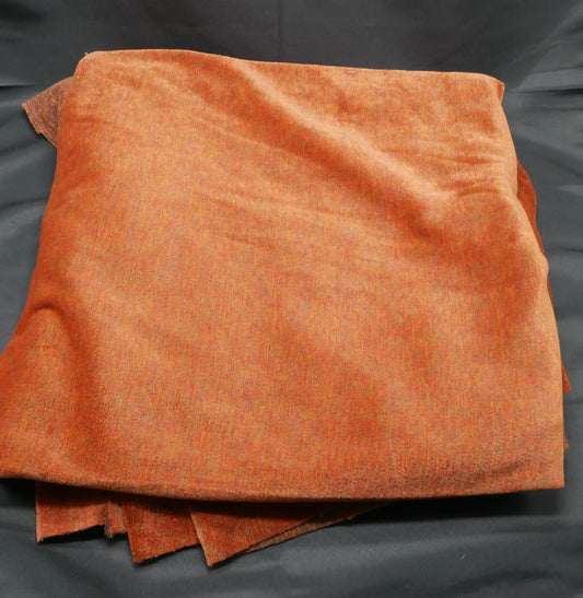 1 ¾ Yards - Rust Orange Velour Knit Fabric