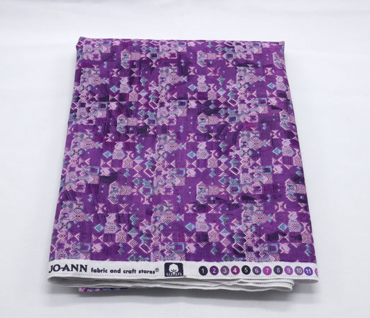 1 ⅜ Yards - Purple Geometric Print Fabric