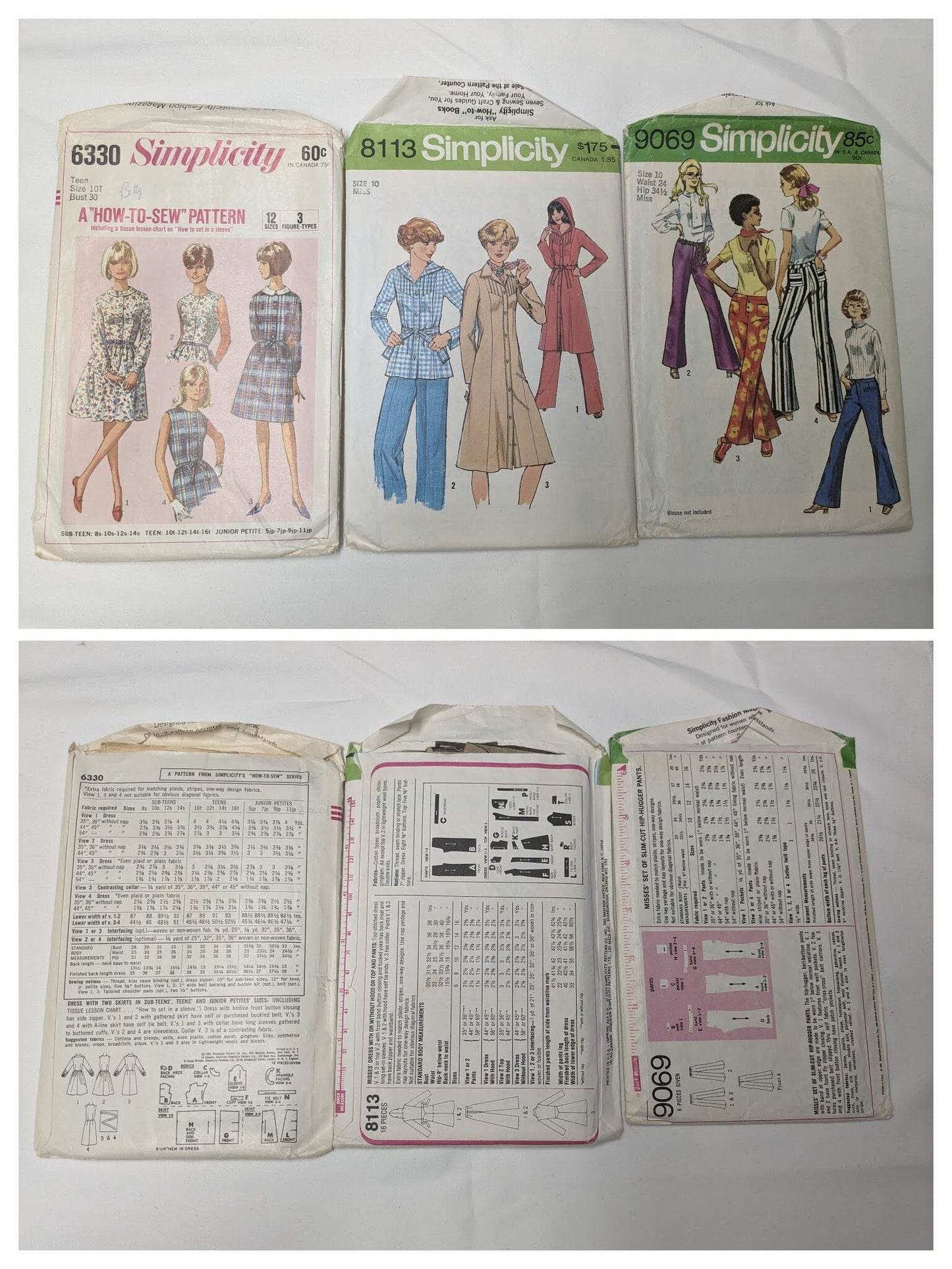 Vintage Simplicity Pattern Bundles, Size 10, Miss