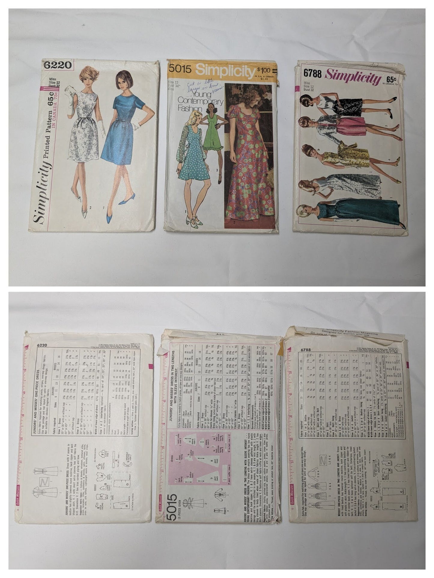 Vintage Simplicity Pattern Bundles, Size 12, Miss