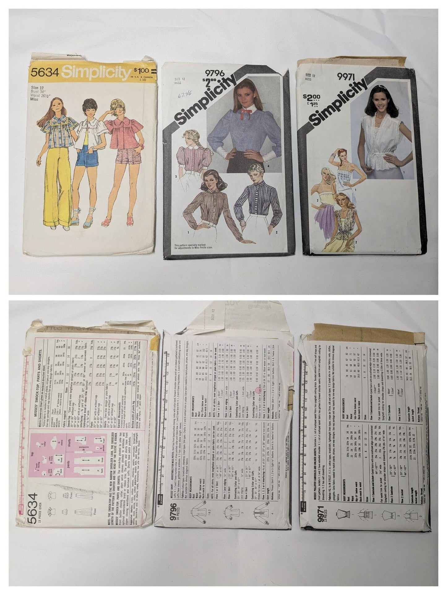 Vintage Simplicity Pattern Bundles, Size 12, Miss