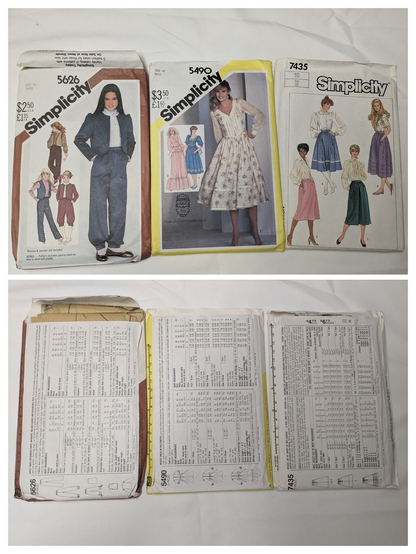 Vintage Simplicity Pattern Bundles, Size 10, Miss