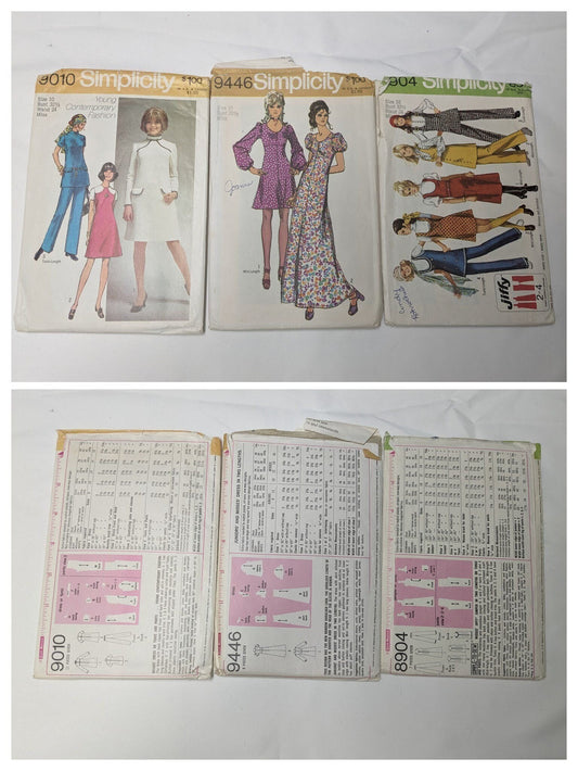 Vintage Simplicity Pattern Bundles, Size 10, Miss